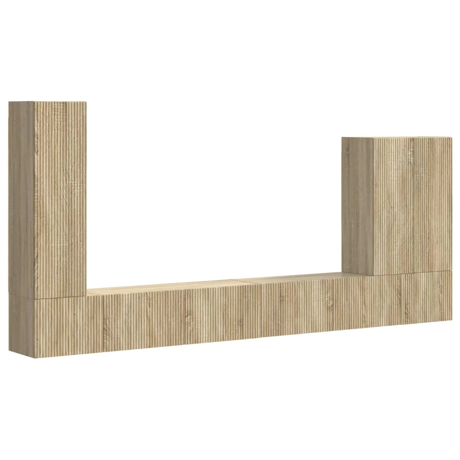 vidaXL TV-Wandregal-Set Wandmontiert 6 Stk Sonoma-Eiche 3408954