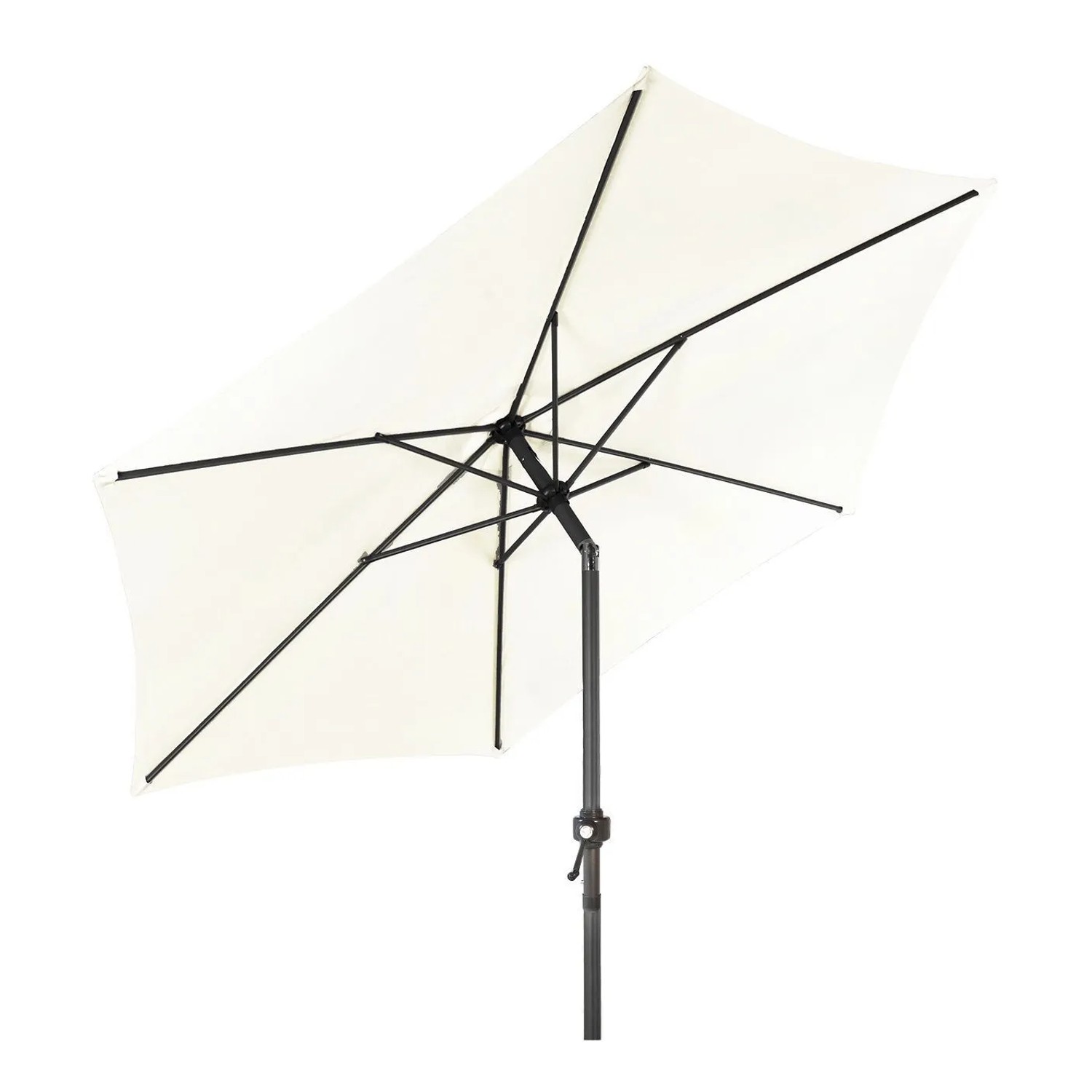 Lex XXL Alu Sonnenschirm Ø 3 m Kurbelschirm Garten Balkon Terrasse Knickbar Beige