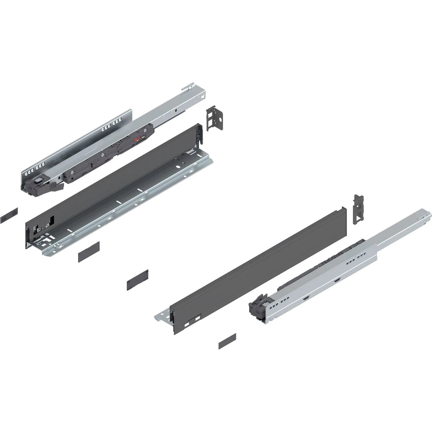 Blum Legrabox Pure Set Höhe N Tip-On Vollauszug 500 mm 40 kg Oriongrau 1 Paar