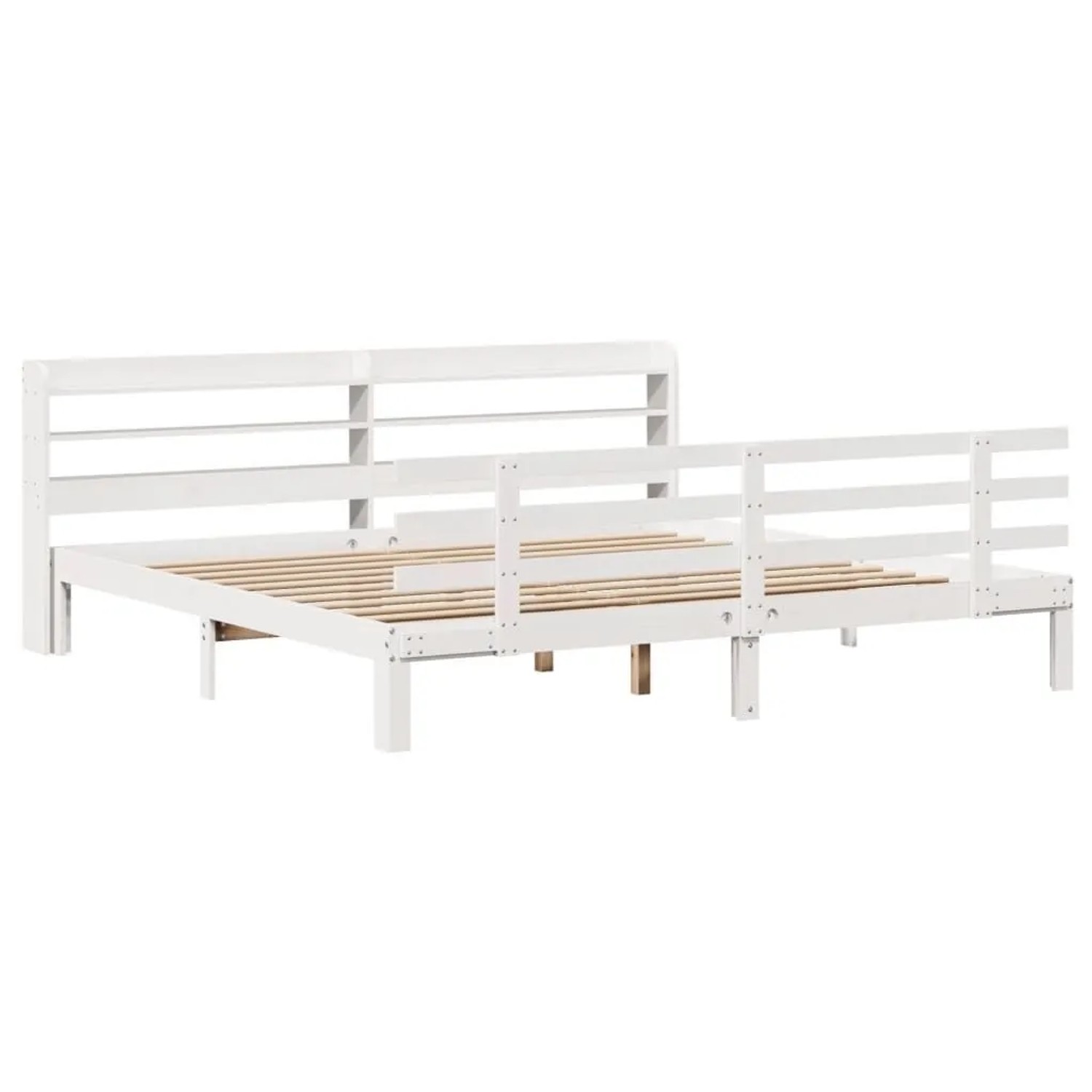 vidaXL Bettgestell mit Kopfteil Ohne Matratze Weiß 200x200 cm 3306862 günstig online kaufen