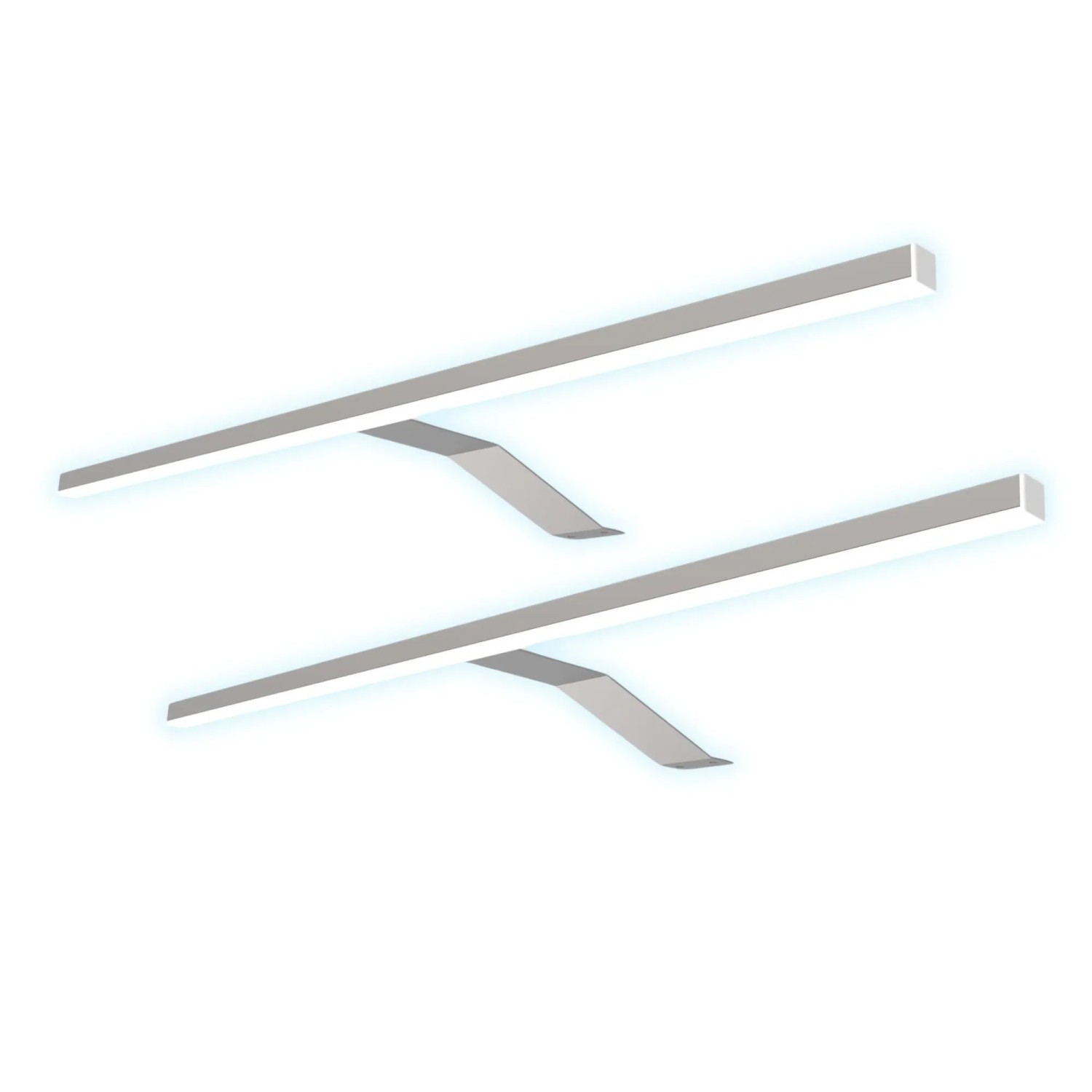 kalb LED Aufbauleuchte Aluminium 600x185x40mm Neutralweiß Silbergau 2er Set