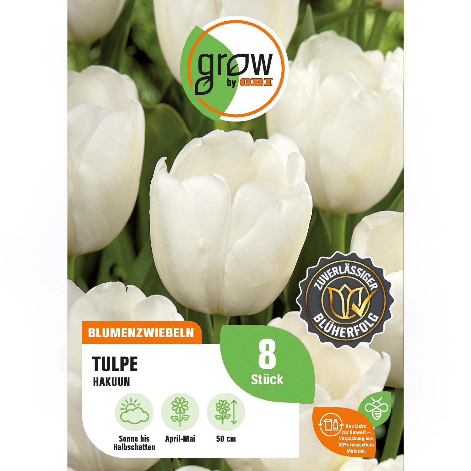 GROW by OBI Tulpe Hakuun Weiß 8 Stück Tulipa Darwin hybrid Hakuun günstig online kaufen
