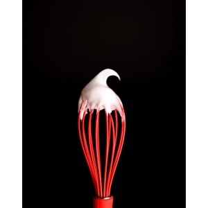 Dr. Oetker Silikon Schneebesen, 25 cm, rot, mit Eischnee. Küchenhelfer zum Backen.