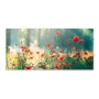 Banjado Magnettafel 78x37cm Magnetwand  Weiß Aus Metall Magnetpinnwand Pinnwand Inkl. 4 Magnete Motiv Waldmohn
