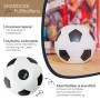 Schwarz-weiße Fußball-Spardose in Lederoptik, 15 cm Durchmesser, mit Schloss und Schlüssel. Ideal für Fußballfans.