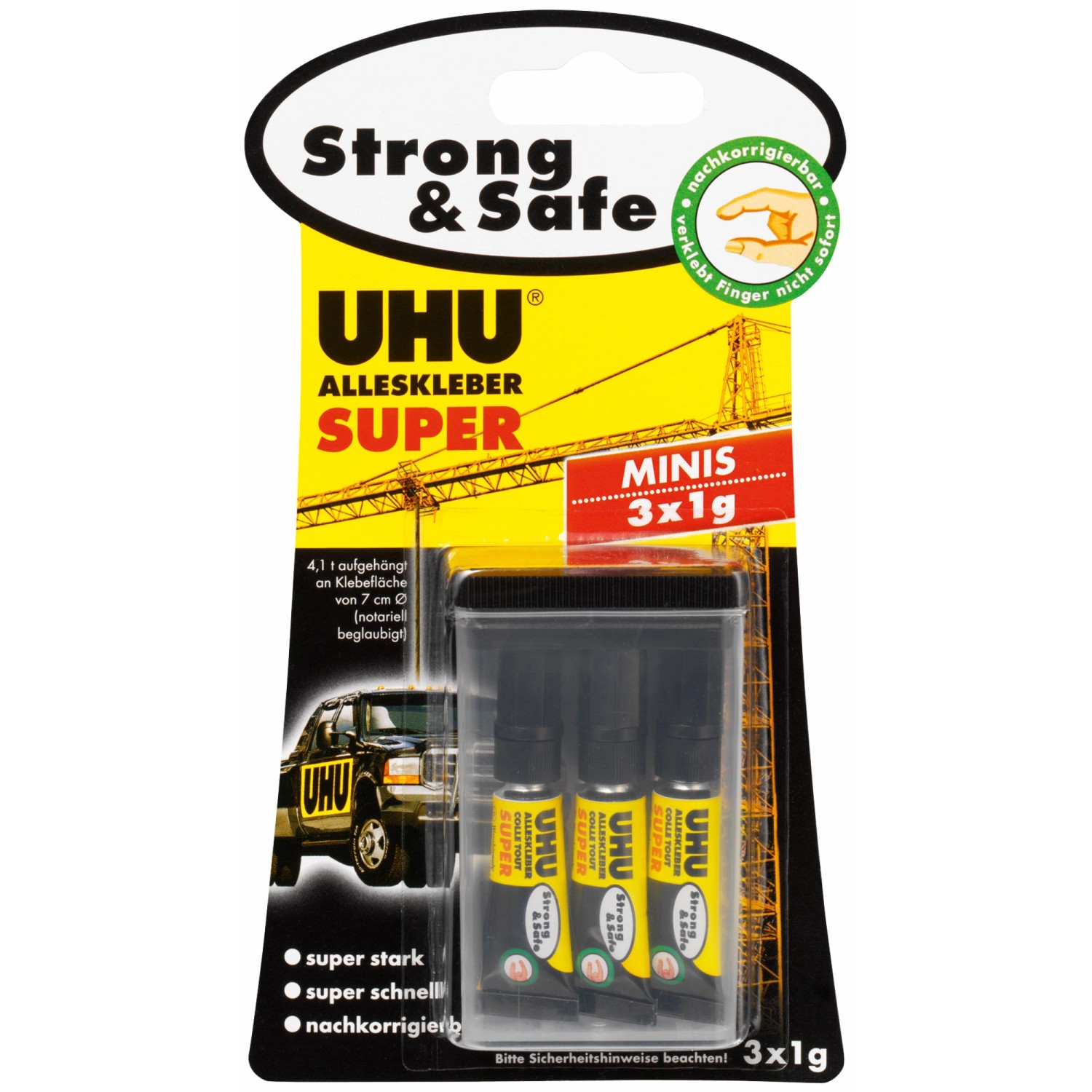 Uhu Alleskleber Super Strong & Safe 3 x 1 g minis
