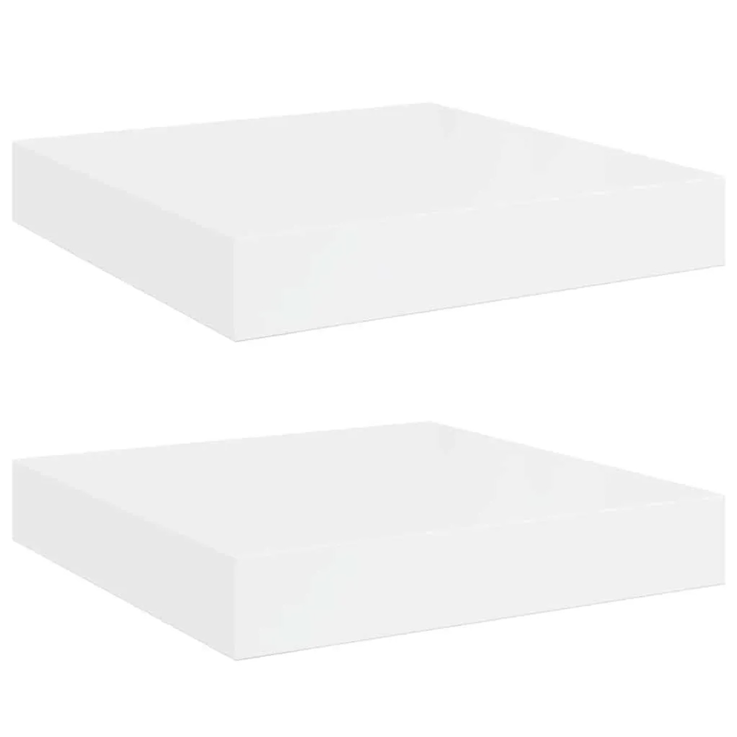 vidaXL Schweberegale 2 Stk Hochglanz-Weiß 23x23,5x3,8 cm MDF 323740