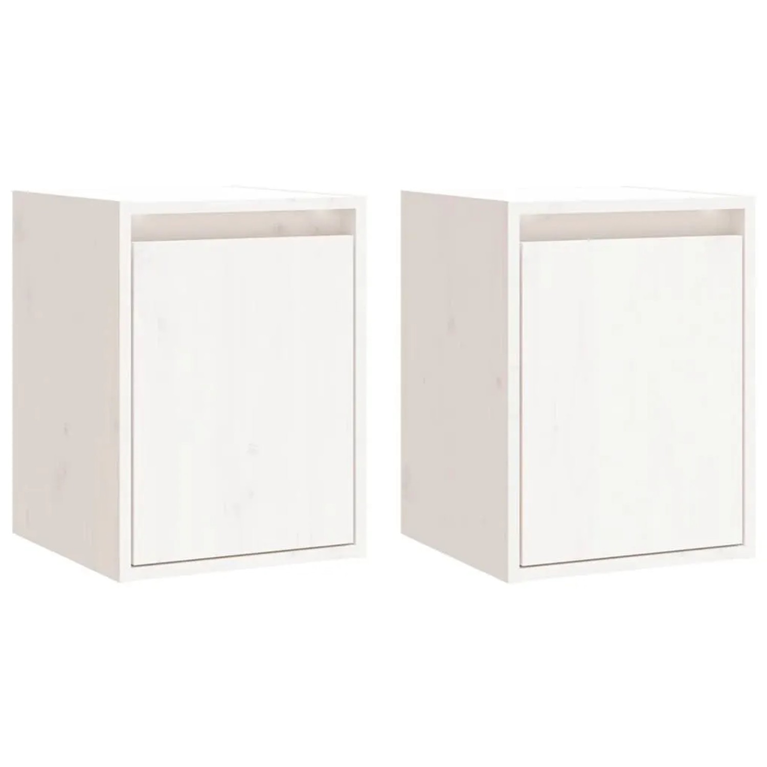 vidaXL Wandschränke 2 Stk Weiß 30x30x40 cm Massivholz Kiefer 813478