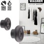 Wagner Wandhaken-Set Dot WH 0200 Schwarz, 4er-Set Haken für Wandmontage.