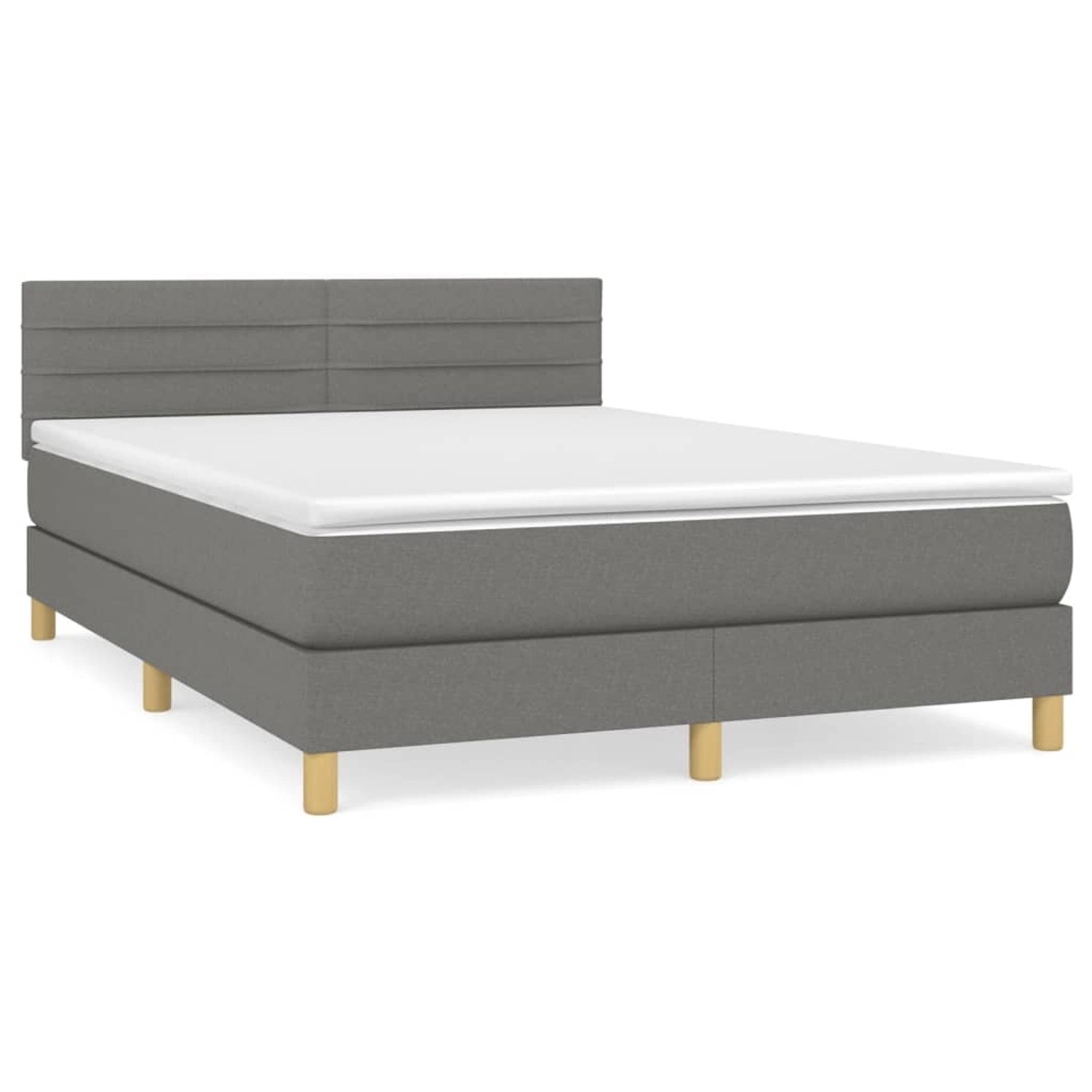 vidaXL Boxspringbett mit Matratze Dunkelgrau 140x190 cm Stoff1467299 günstig online kaufen