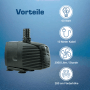 Kerry Electronics Teichpumpe, 60W, 3000 l/h, mit 10m Kabel. Ideal für Aquarien und Springbrunnen.