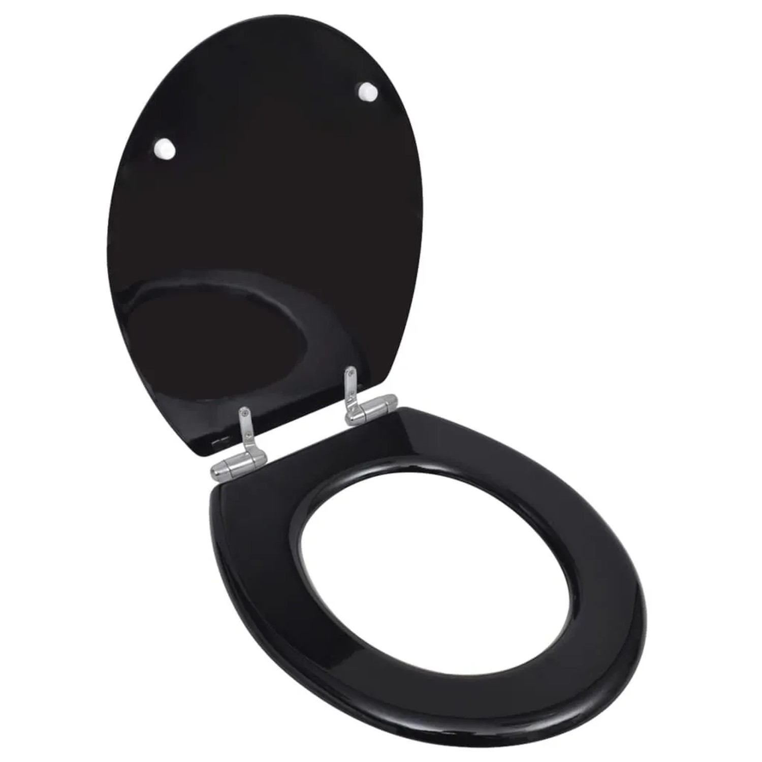 vidaXL Toilettensitz MDF Deckel mit Absenkautomatik Design Schwarz 140799