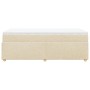 Cremefarbenes vidaXL Boxspringbett (90x190 cm) mit Matratze und Auflage.