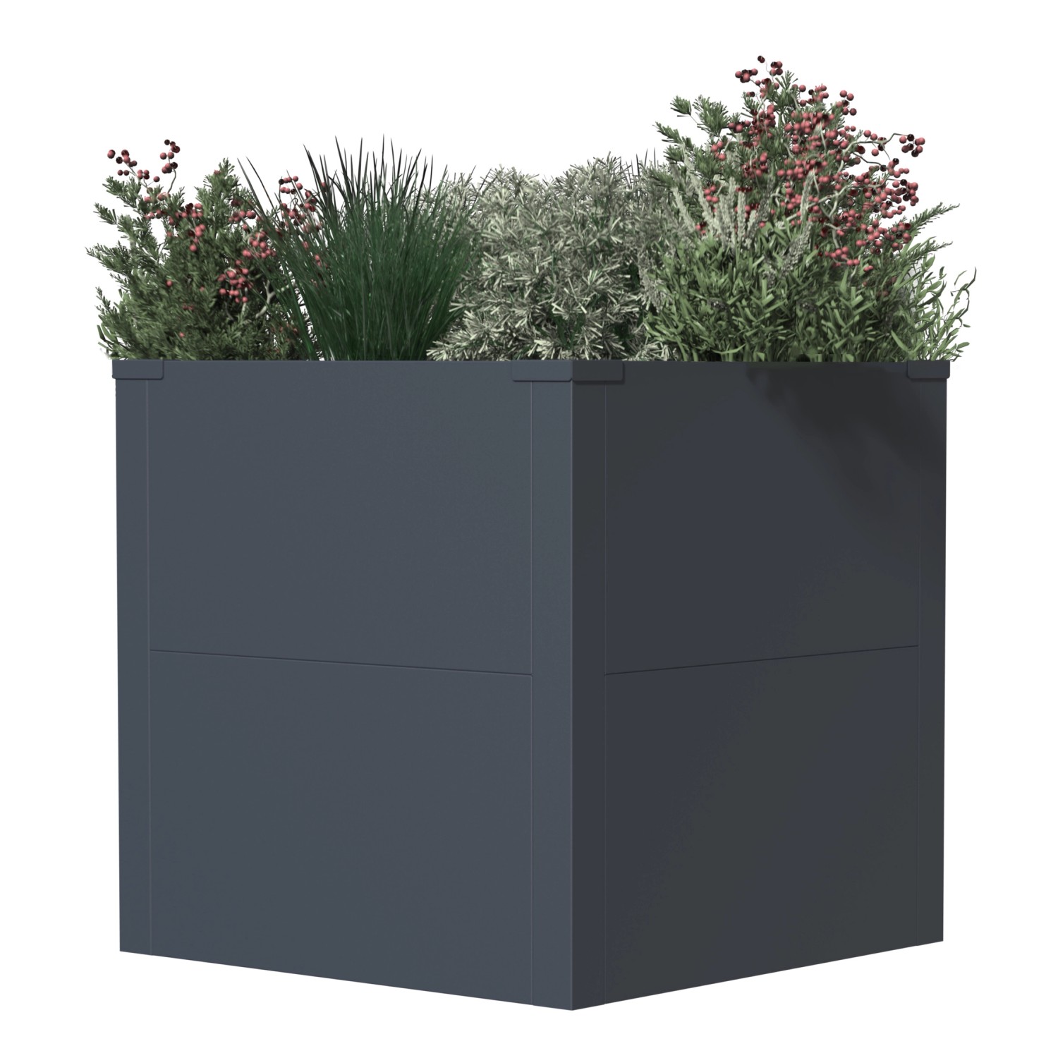 Westmann Pflanzkübel Talus Metall S 50 cm x 50 cm x 50 cm Anthrazit günstig online kaufen