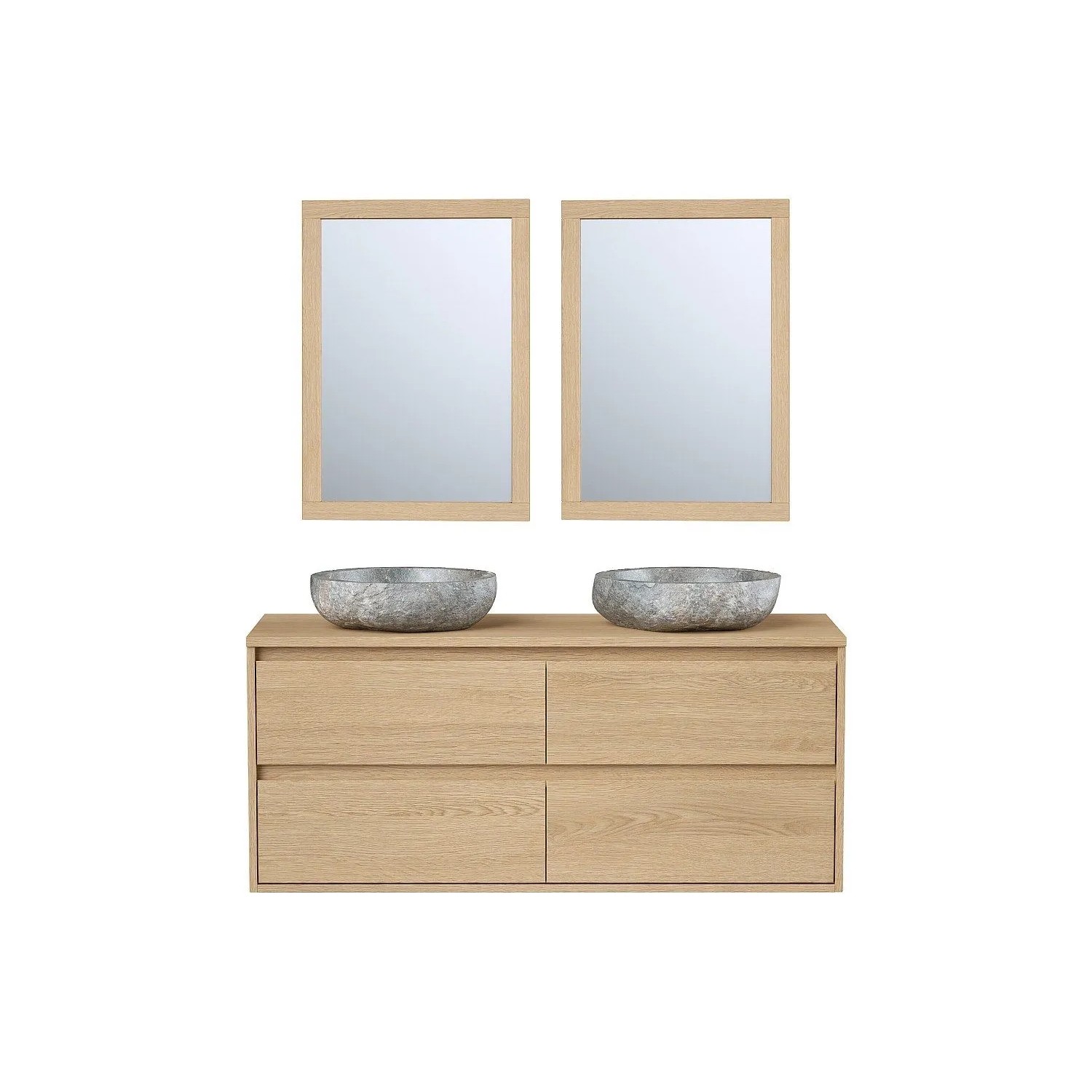 Vente-unique Doppelwaschtisch Milipam Naturfarben Hell 120 cm