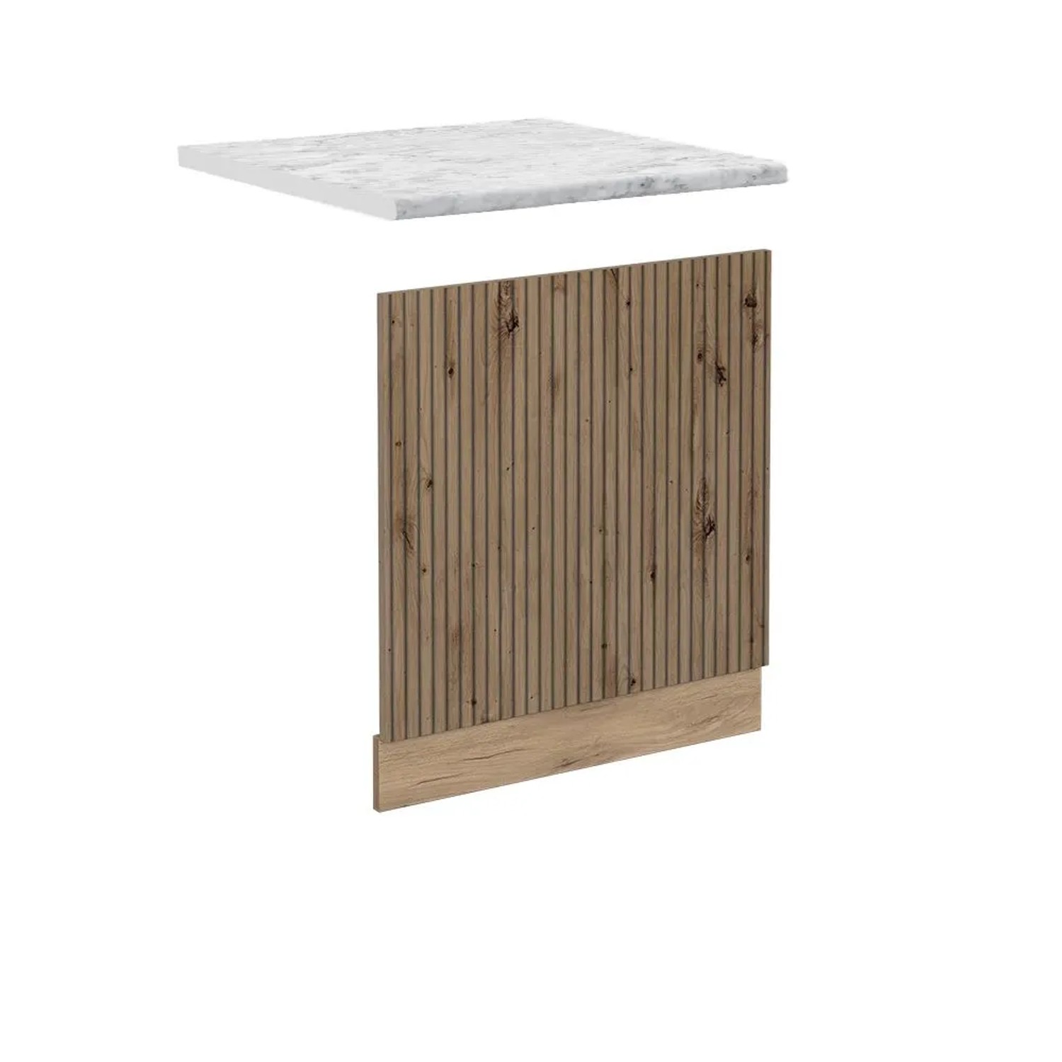 Vicco Frontblende R-Line Artisan-Eiche Goldkraft Eiche 45 cm AP Marmor mit Goldkraft Eiche Korpus Opt2