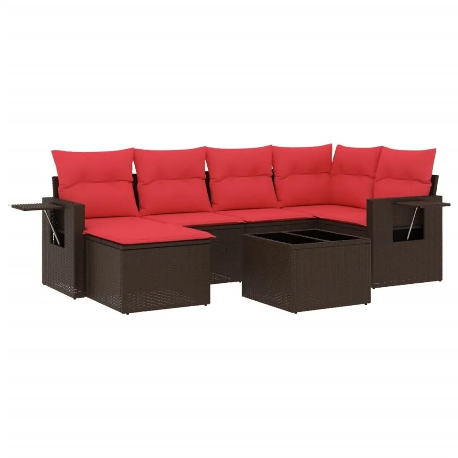 vidaXL 7-Tlg Gartensofa-Set mit Kissen Braun Polyrattan 3220473 günstig online kaufen
