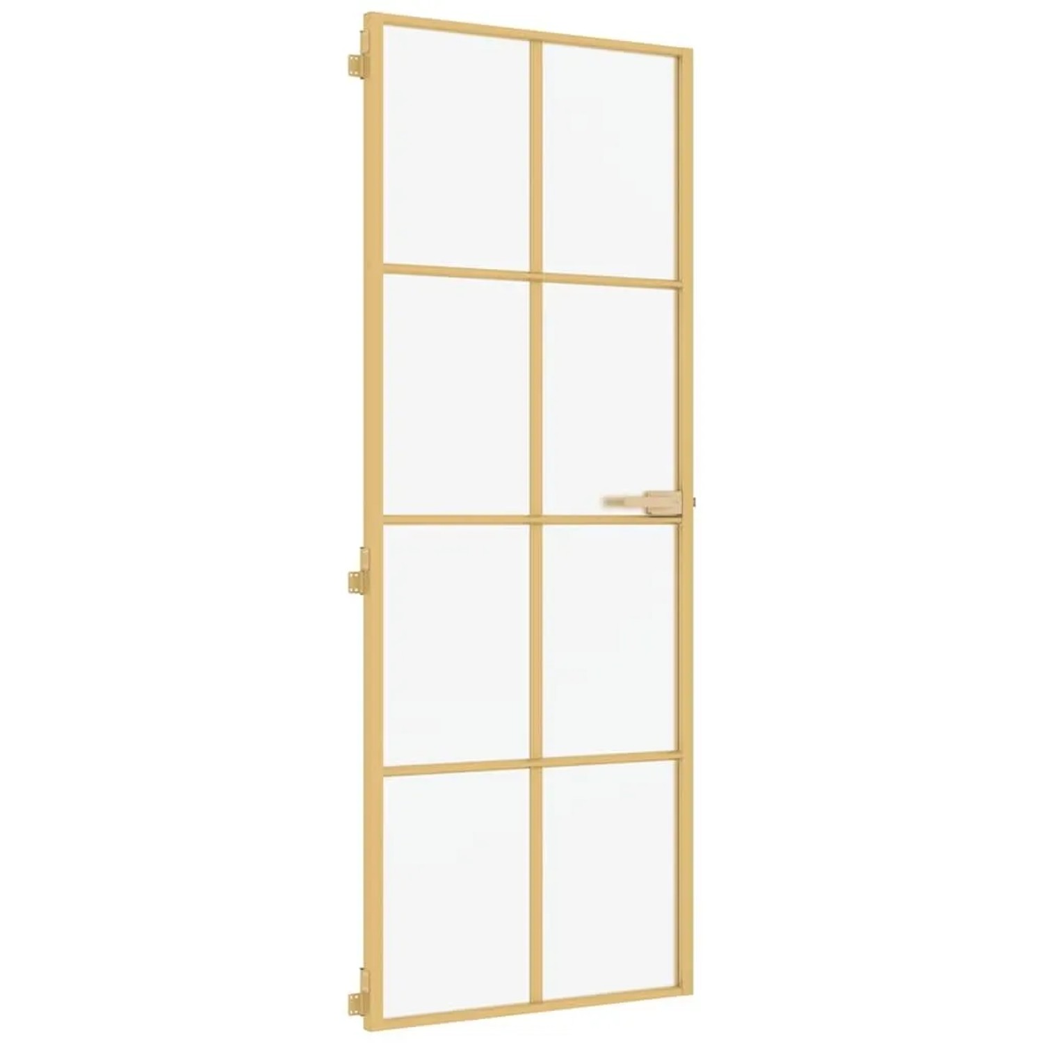 vidaXL Innentür Schlank Golden 76x201,5 cm Hartglas und Aluminium 155144