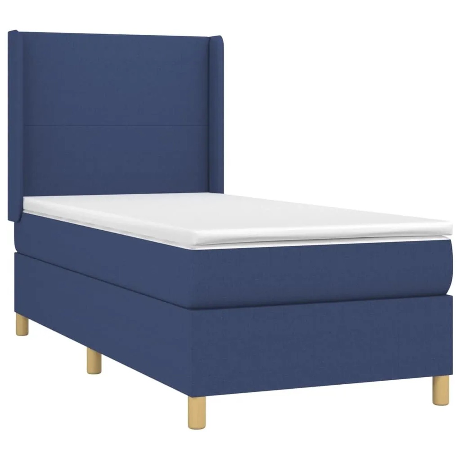 vidaXL Boxspringbett mit Matratze & LED Blau 90x200 cm Stoff 3138691 günstig online kaufen