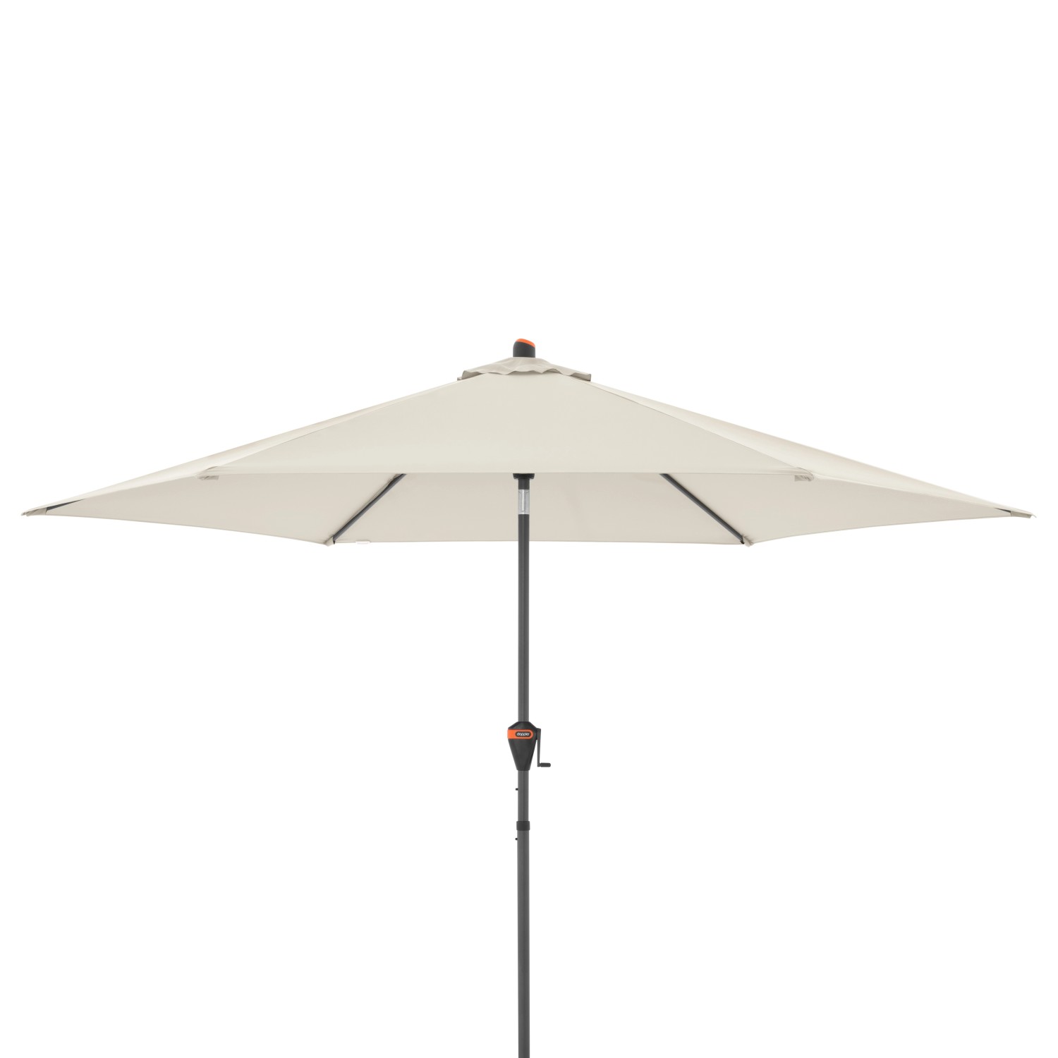 Doppler Mittelmastschirm myZone Auto Tilt, ca. 305 cm, naturfarbener Marktschirm mit Knickfunktion.