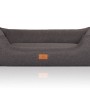 Graues Knuffelwuff Hundebett Lotte Velours XL (105x75cm), bequemes Hundekörbchen