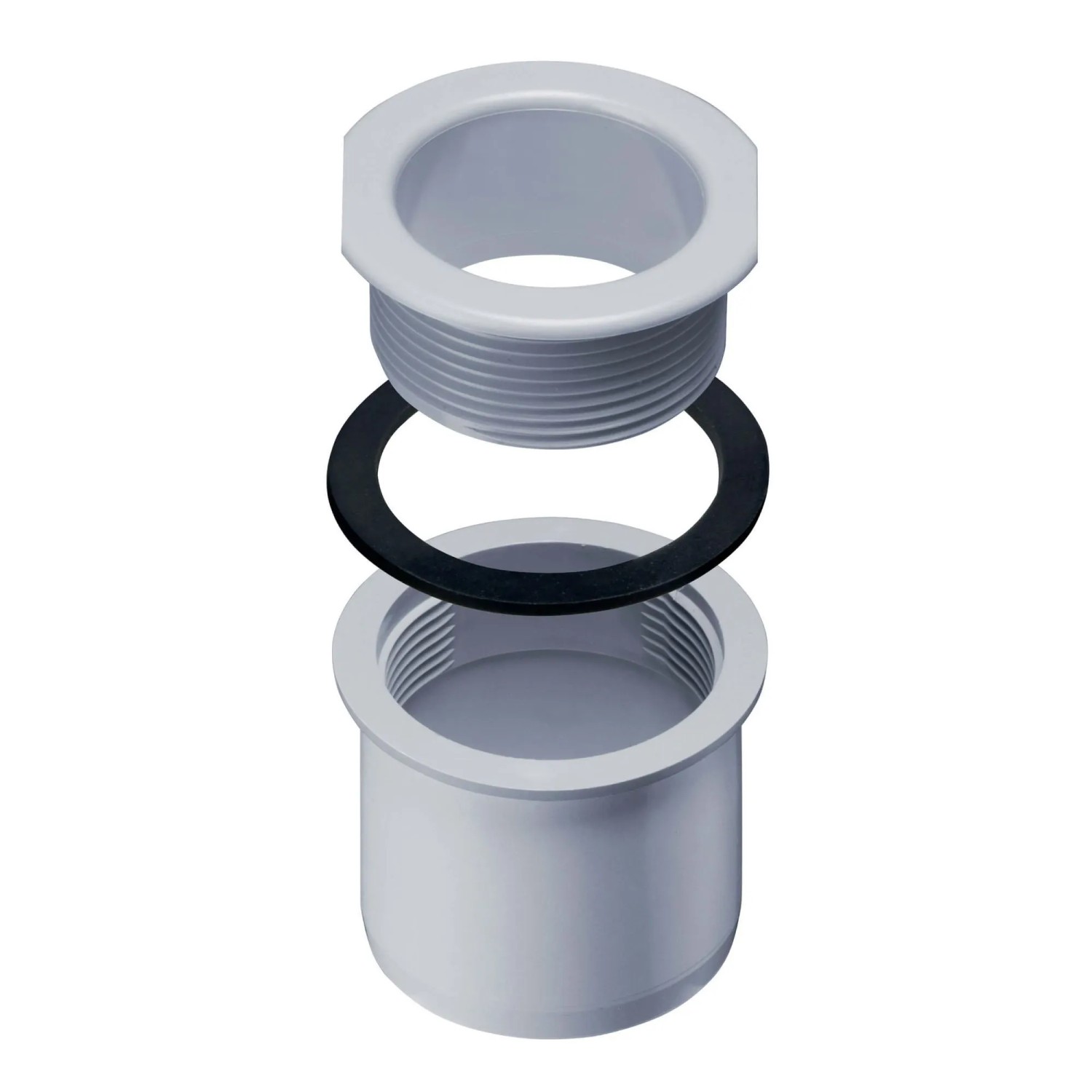 Inefa Ablaufstutzen Kastenrinne PVC DN 50/NW 68 Zum Schrauben Grau