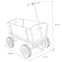 Skizze: Schwarzer Sunny Bollerwagen Billy Beach Wagon mit Maßen. Ideal für Spiel & Spaß im Freien.