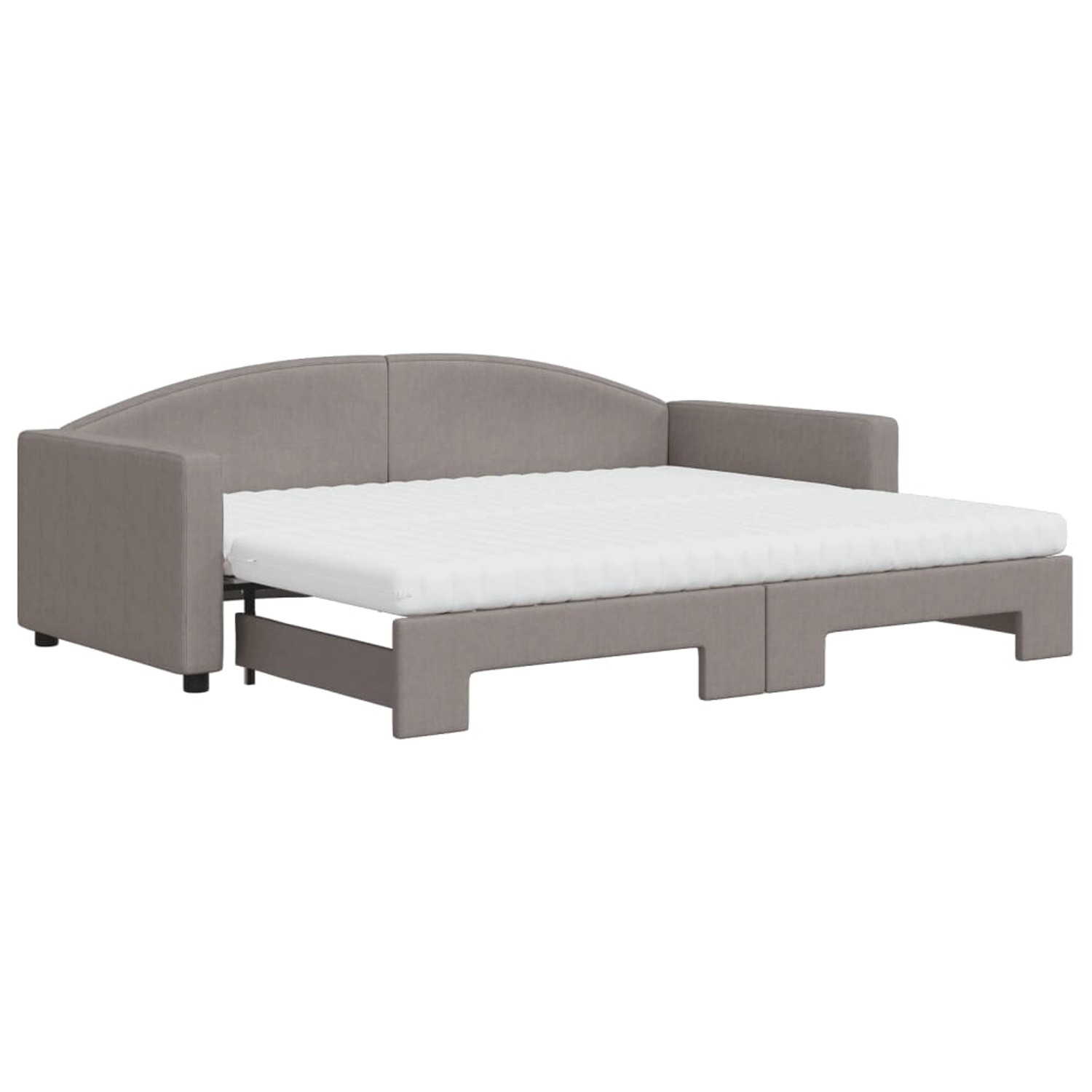 vidaXL Tagesbett Ausziehbar mit Matratzen Taupe 90x200 cm Stoff1898674