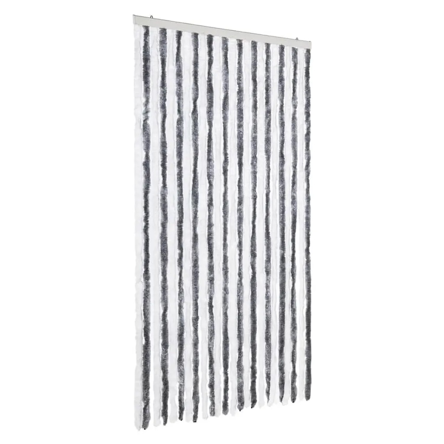vidaXL Fliegenvorhang Grau und Weiß 100x230 cm Chenille 377370