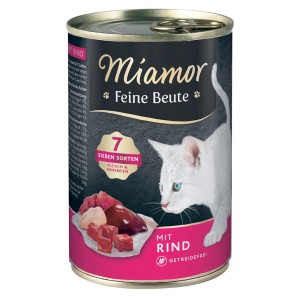 Miamor Feine Beute Rind, 400g Dose Katzen-Nassfutter mit Rind und Innereien.