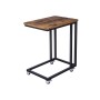 Vasagle Serviertisch mit Rollen, braun-schwarz, Beistelltisch mit Holzplatte und schwarzem Metallgestell.
