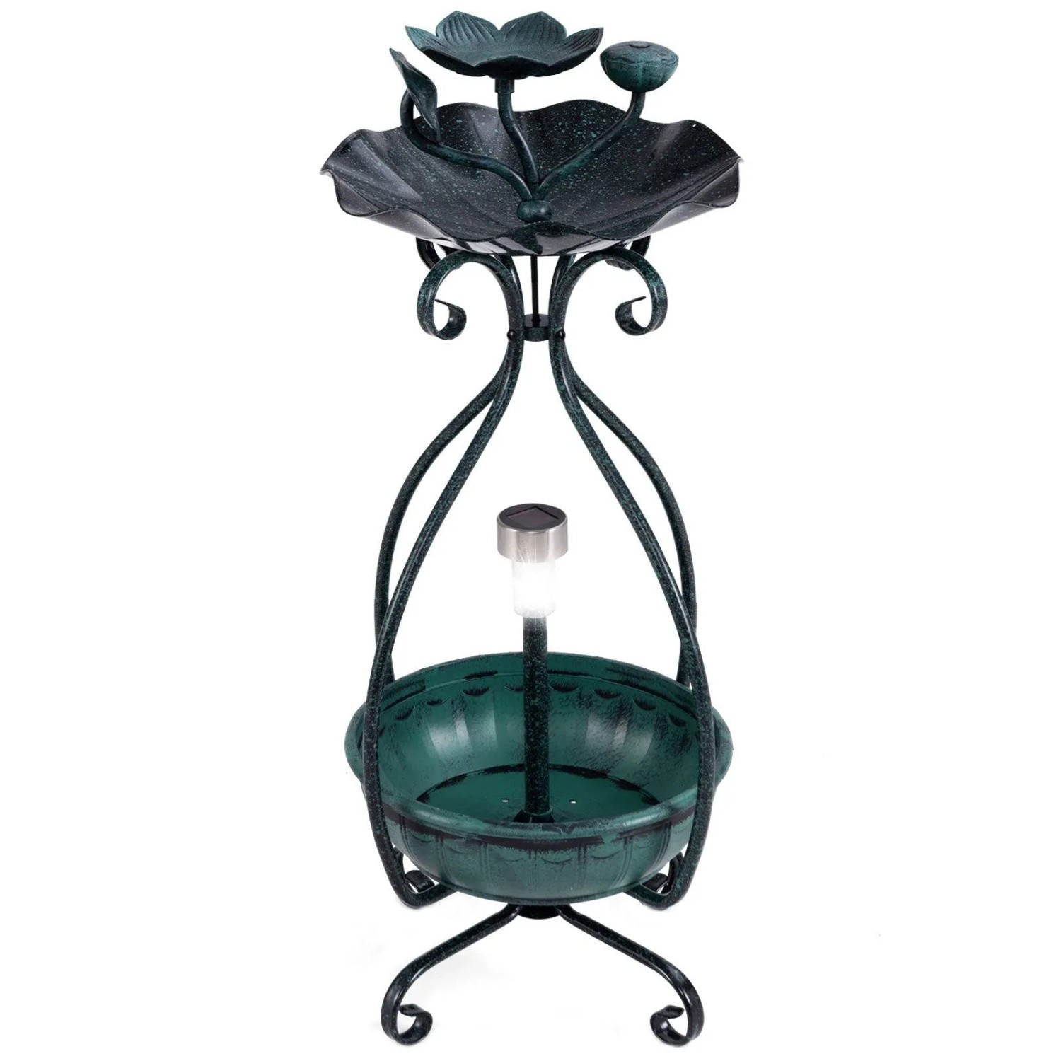 Costway Vogeltränke mit Solarleuchte 79 cm Hoch Grün günstig online kaufen