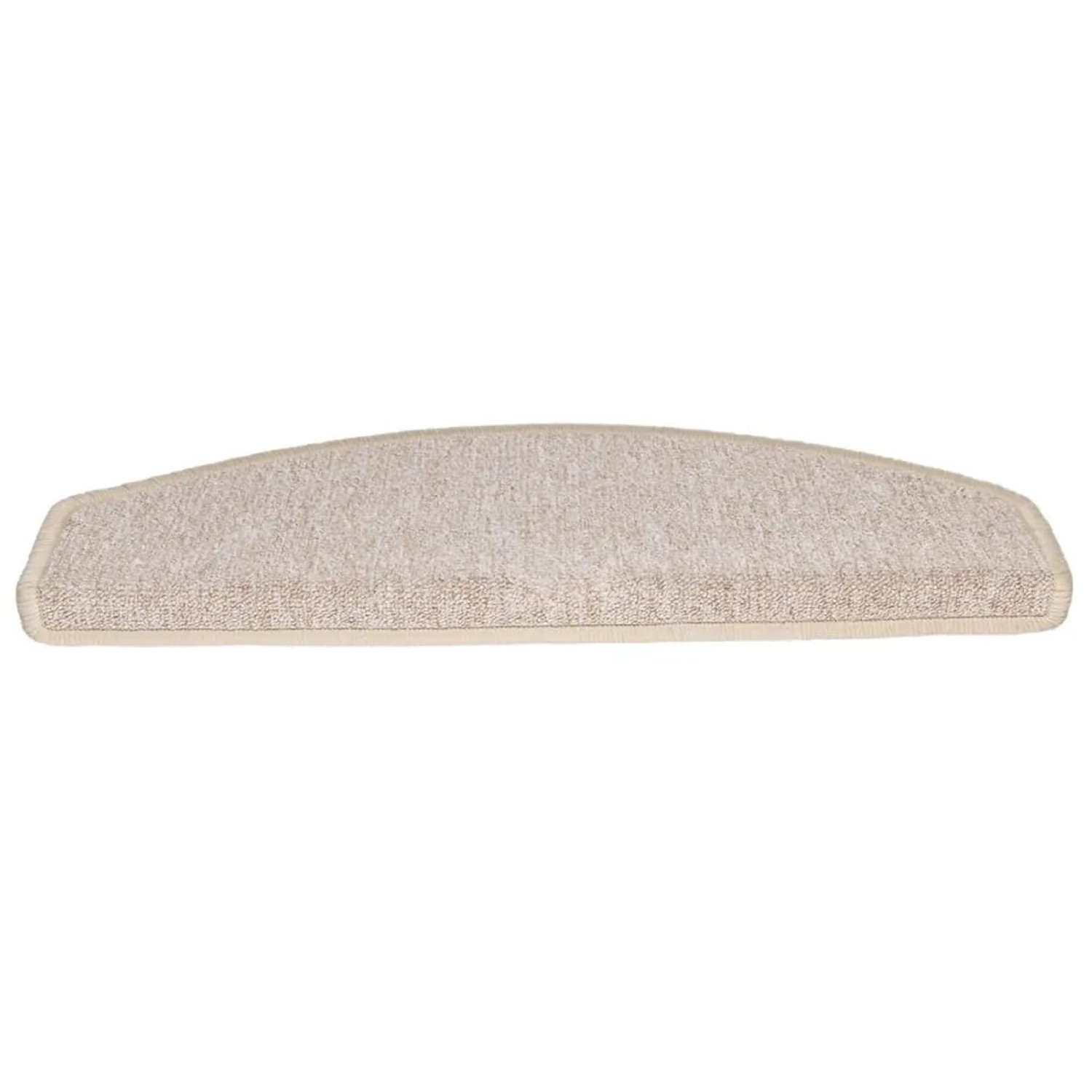 Taupe halbrunde Stufenmatte aus getuftetem Polypropylen, 65x24 cm. Für sicheren Halt auf Treppenstufen.