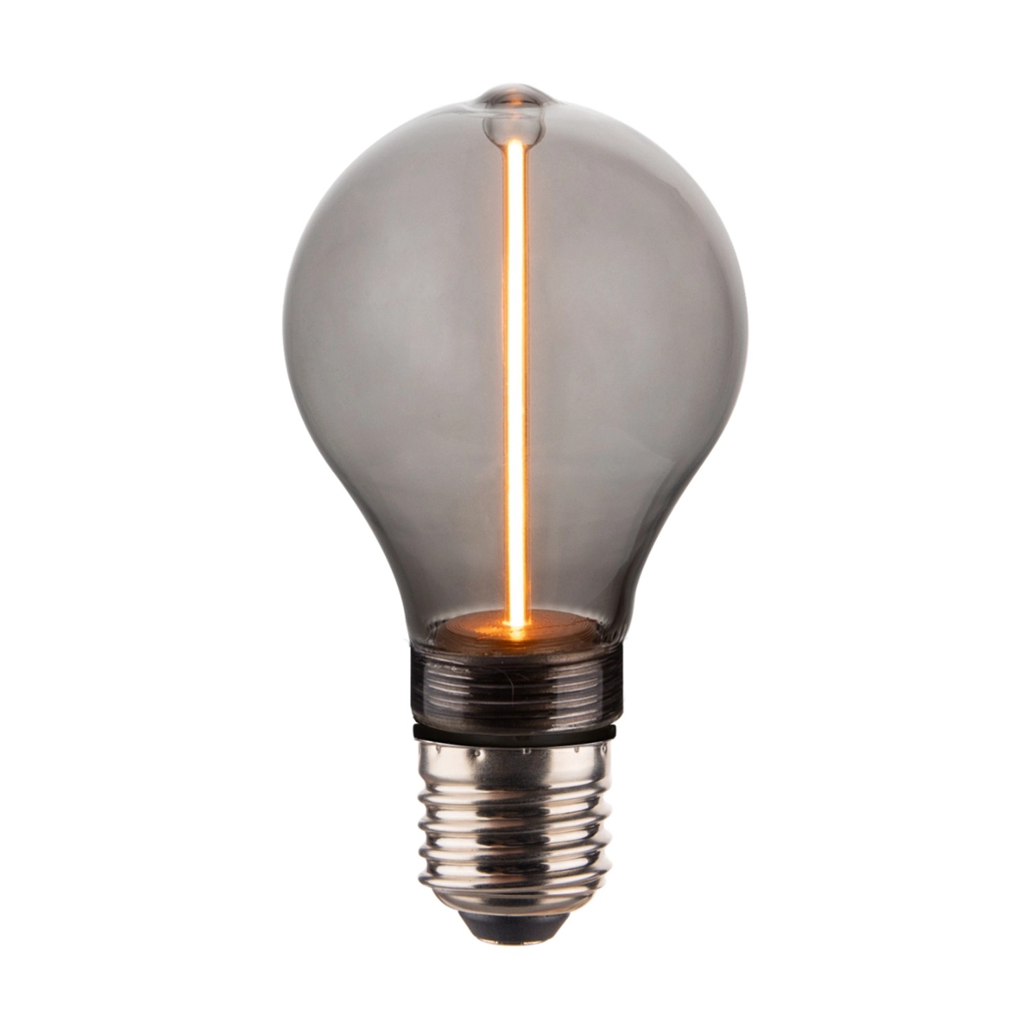 LUXULA LED Filament Leuchtmittel LINE Smoke E27 Dimmbar Warmweiß Rauchglas Optik