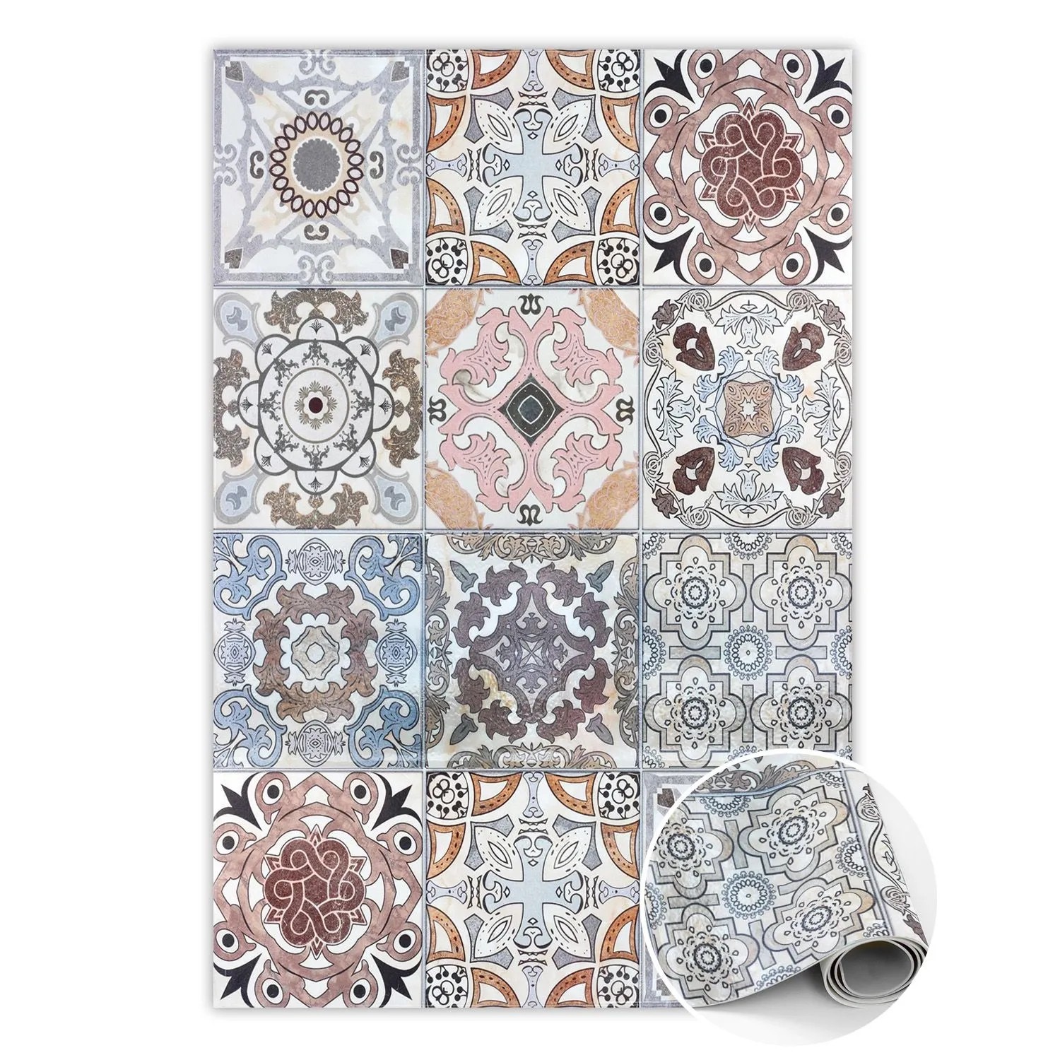 Tulup Teppich Portugiesische Fliesen Vloerkleed Op Vinyl 120x180 cm Mehrfar günstig online kaufen