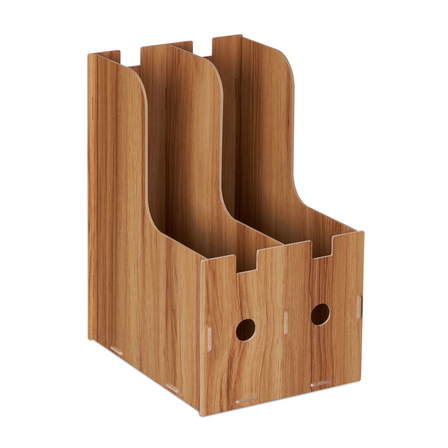 Relaxdays Stehsammler MDF Dunkelbraun 2 Fächer für DIN A4 32 x 18,5 x 24 cm 0,7 kg