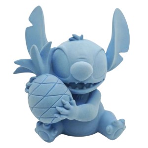 Disney Stitch Gartenfigur, 18 cm, beflockt, hält Ananas. Dekorative Gartenstatue.