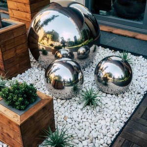 Intergarden Dekokugel Garten Ø 20 cm Edelstahlkugel Winterfest für Außen Teich & Schwimmdeko