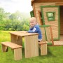 Braunes Picknick-Set ZidZed XL aus Holz mit Tisch und Bänken für Kinder im Garten.