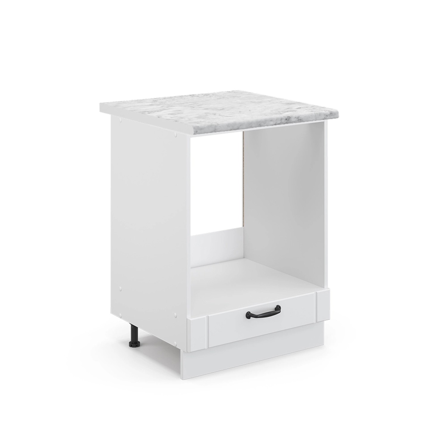 Thumbnail - Vicco Herdumbauschrank Fame-Line Herdschrank Weiß Landhaus/Weiß 60 cm AP Marmor