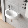 Weißes Aquabatos Handwaschbecken, Aufsatzwaschbecken mit Hahnloch, Wandmontage. Ideal für kleine Bäder.