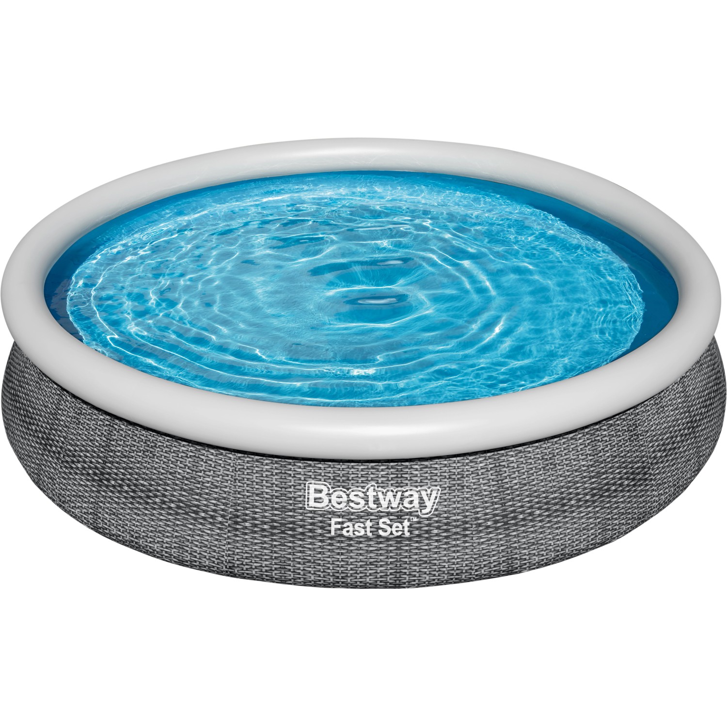 Bestway Fast Set Aufstellpool-Set Ø 366 x 76 cm Rund Schiefergrau