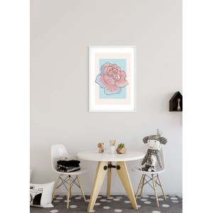 Komar Poster Rose in Rosa und Blau, 50x70 cm, im Kinderzimmer