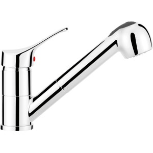 baliv Küchenarmatur KI-5171 Chrom mit Geschirrbrause, Einhebelmischer für Spültisch.