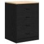 vidaXL Werkzeugschrank, schwarz, mit 4 Schubladen und Kiefernholzplatte.