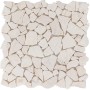 Beige Bruchmosaikmatte, 28x28 cm, Naturstein für Innenräume. Mosaikfliesen mit unregelmäßiger Optik.