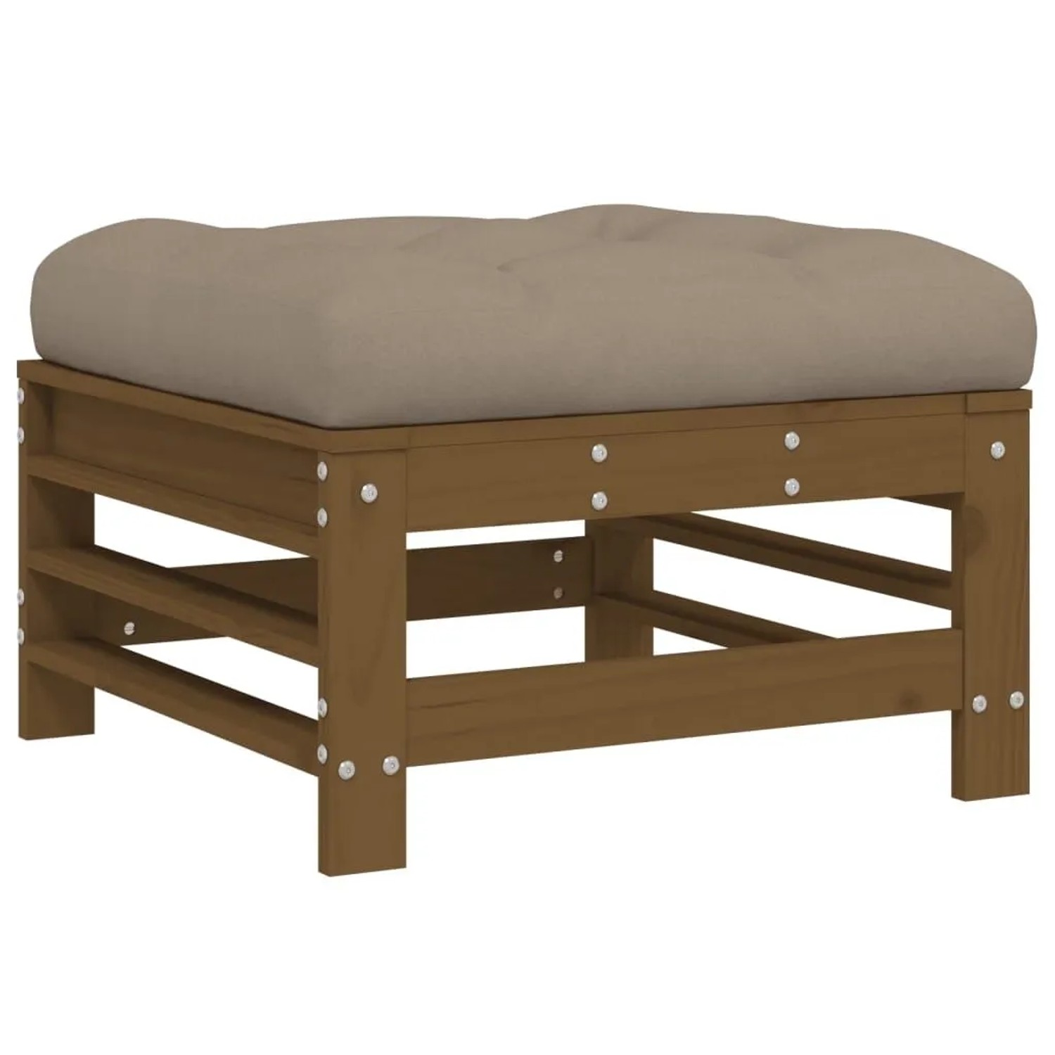 vidaXL Gartenhocker mit Kissen Honigbraun Massivholz Kiefer 825670