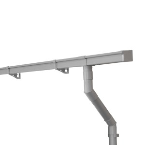 Inefa Dachrinnen Set, 4m, NW 83, Kastenrinne, grau, für Gartenhaus oder Carport.