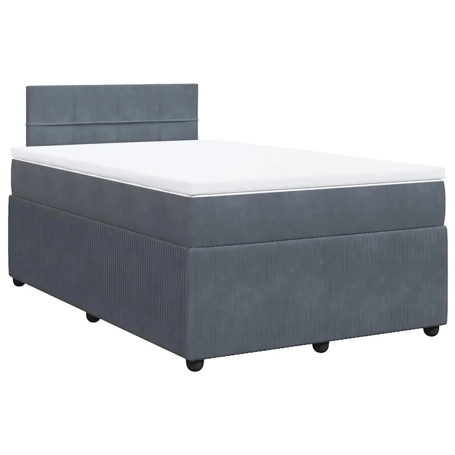 vidaXL Boxspringbett mit Matratze Dunkelgrau 120x190 cm Samt 3289987 günstig online kaufen