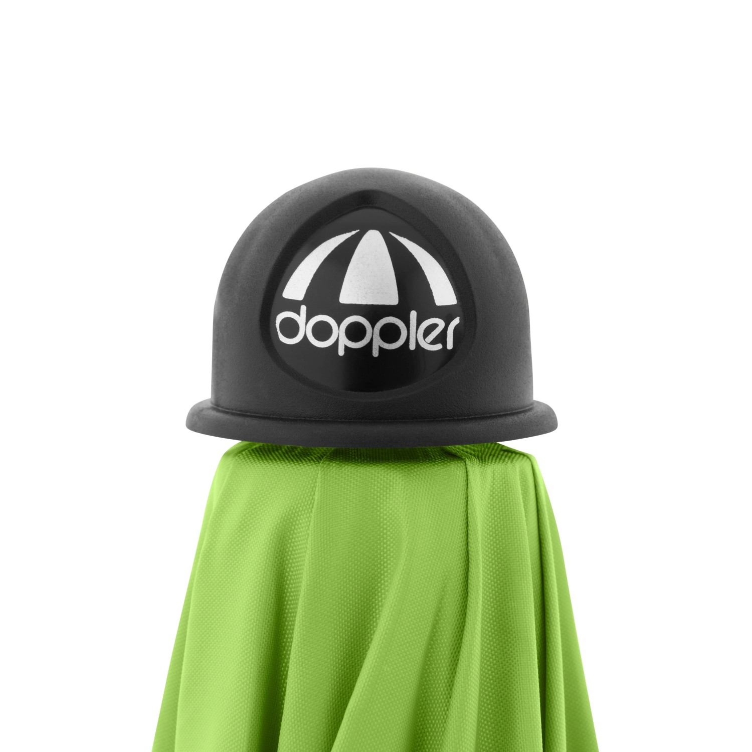 Detailaufnahme: Doppler Strandschirm Windprofi Neo 200 in Grün mit Logo.